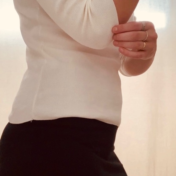 Talbots XS 3/4 Sleeve black and white Sweater - Picture 2 of 5
